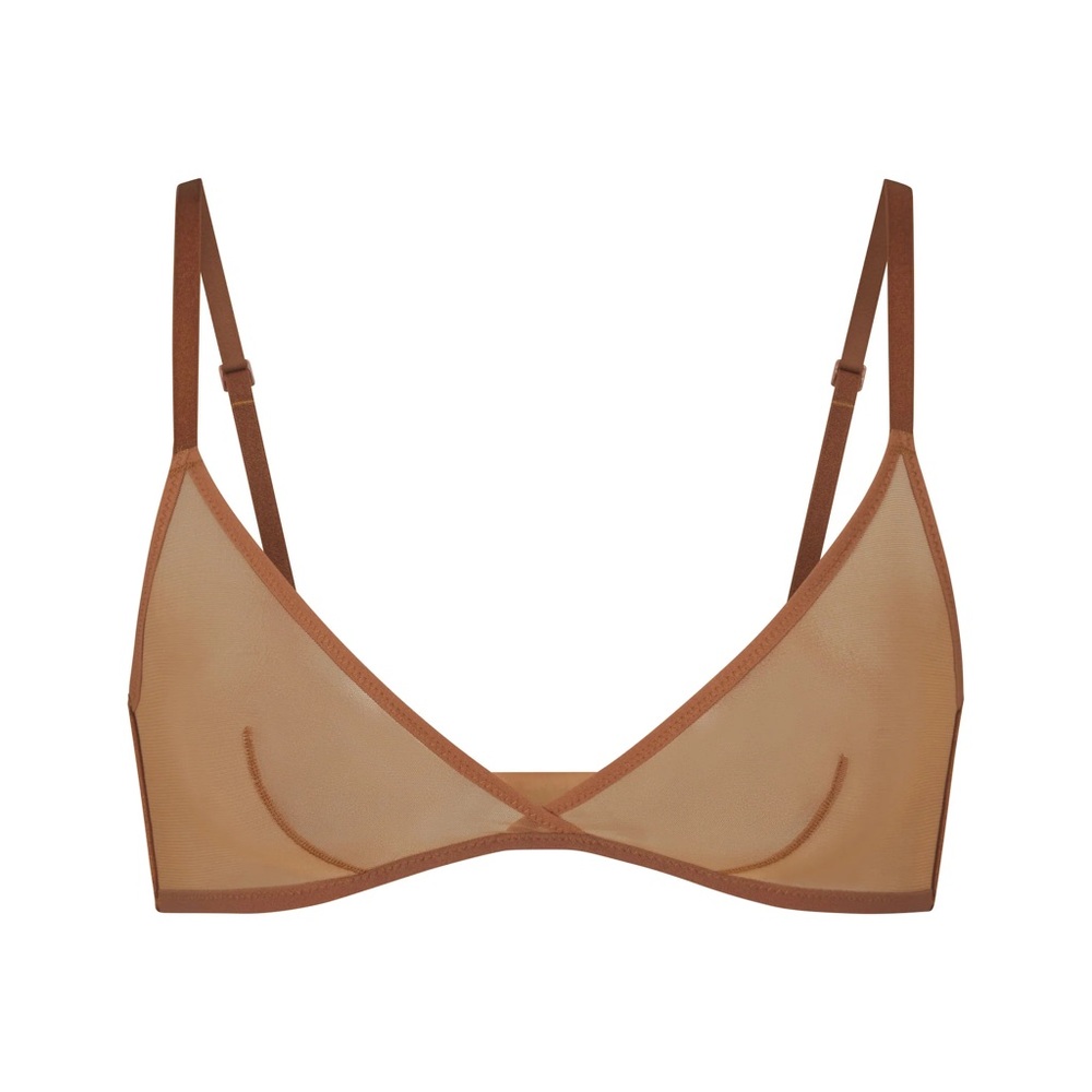 SKIMS Ultra Fine Mesh Triangle Brallette Bronze